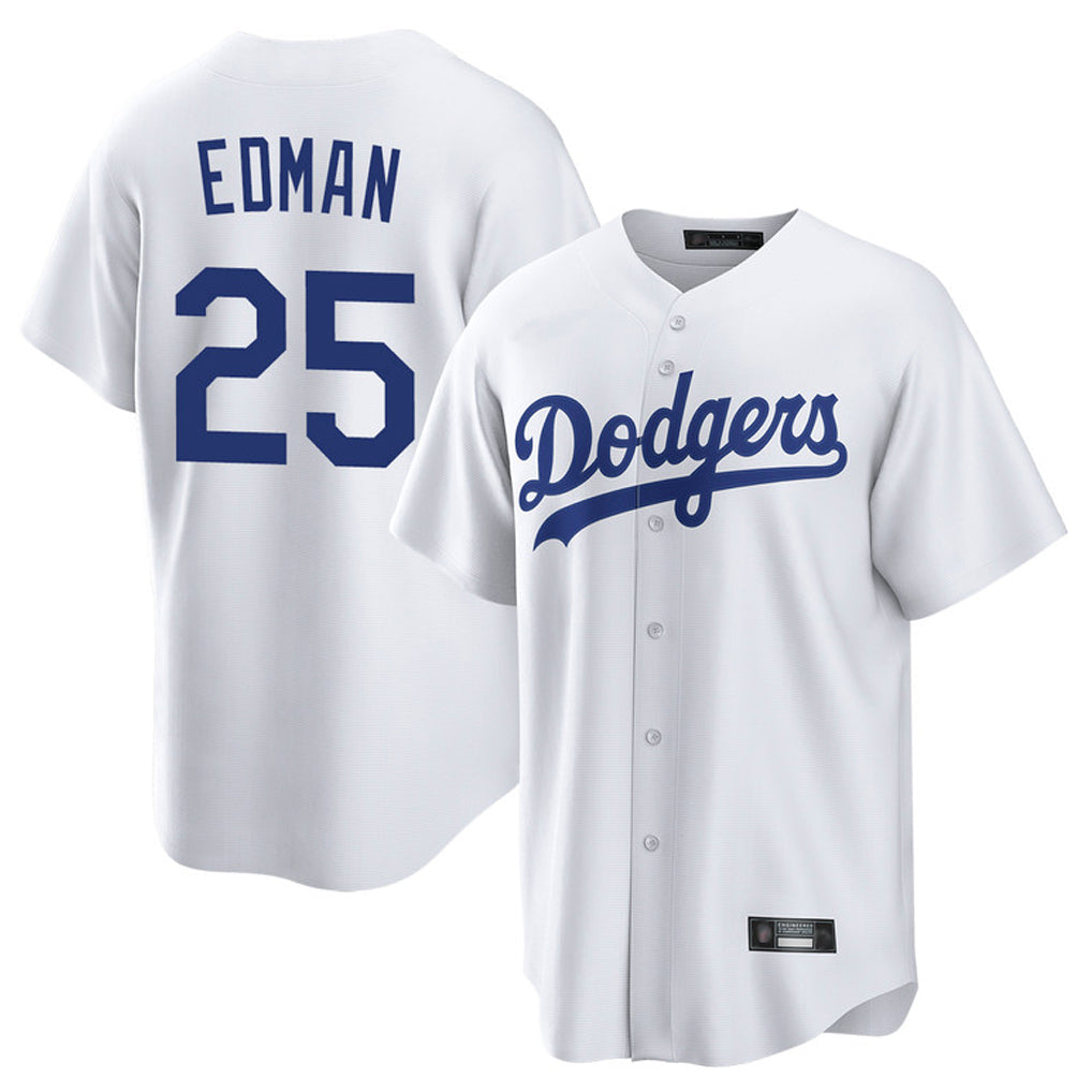 Johmsee LA.Dodgers #25 Tommy Edman Player White Game Home Stitched Jerseys