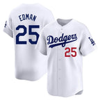 Johmsee LA.Dodgers #25 Tommy Edman Player White Limited Home Stitched Jerseys