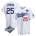 Johmsee LA.Dodgers #25 Tommy Edman Player White World Series Home Game Stitched Jerseys