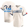 Johmsee LA.Dodgers #34 Fernando Valenzuela Player Cream City Connect Limited Home Stitched Jerseys