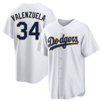 Johmsee LA.Dodgers #34 Fernando Valenzuela Player Gold White 2026 Collection Stadium Game Stitched Jerseys