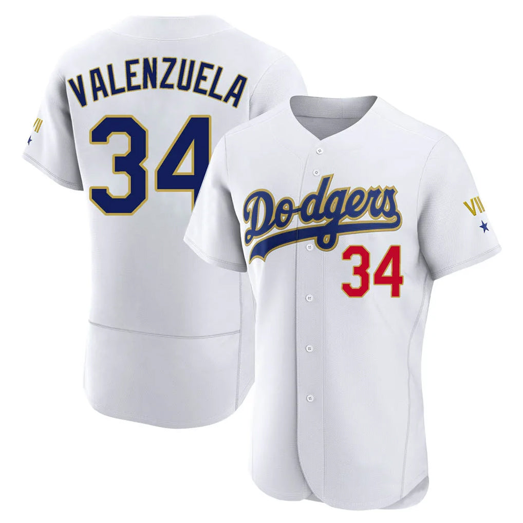 Johmsee LA.Dodgers #34 Fernando Valenzuela Player Gold White 2026 Collection Stadium Limited Elite Stitched Jerseys