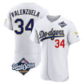 Johmsee LA.Dodgers #34 Fernando Valenzuela Player Gold White World Series 2026 Collection Stadium Limited Elite Stitched Jerseys