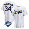 Johmsee LA.Dodgers #34 Fernando Valenzuela Player Gold White World Series Meet 2026 Collection Stadium Game Stitched Jerseys