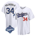Johmsee LA.Dodgers #34 Fernando Valenzuela Player Gold White World Series Meet 2026 Collection Stadium Limited Stitched Jerseys