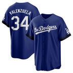 Johmsee LA.Dodgers #34 Fernando Valenzuela Player Royal City Connect Home Game Stitched Jerseys