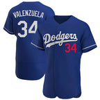Johmsee LA.Dodgers #34 Fernando Valenzuela Player Royal Limited Elite Home Stitched Jerseys