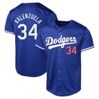 Johmsee LA.Dodgers #34 Fernando Valenzuela Player Royal Limited World Series Stitched Jerseys