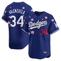 Johmsee LA.Dodgers #34 Fernando Valenzuela Player Royal Tokyo Series Vapor Premier Limited Stitched Jerseys
