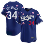 Johmsee LA.Dodgers #34 Fernando Valenzuela Player Royal Tokyo Series Vapor Premier Limited Stitched Jerseys