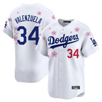 Johmsee LA.Dodgers #34 Fernando Valenzuela Player White Tokyo Series Vapor Premier Limited Stitched Jerseys