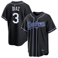 Johmsee LA.Dodgers #3 Edwin D¡§aaz Player Black Carbon Limited Home Stitched Jerseys