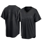 Johmsee LA.Dodgers #3 Edwin D¡§aaz Player Black Pitch Fashion T-shirt Stitched Jerseys