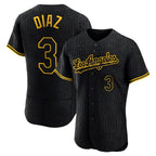 Johmsee LA.Dodgers #3 Edwin D¡§aaz Player Black Snake Skin City Limited Elite Home Stitched Jerseys