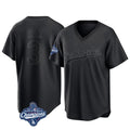 Johmsee LA.Dodgers #3 Edwin D¡§aaz Player Black World Series Meet Pitch Fashion T-shirt Stitched Jerseys