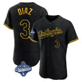 Johmsee LA.Dodgers #3 Edwin D¡§aaz Player Black World Series Meet Snake Skin City Limited Elite Home Stitched Jerseys