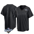 Johmsee LA.Dodgers #3 Edwin D¡§aaz Player Black World Series Pitch Fashion T-shirt Stitched Jerseys