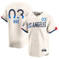 Johmsee LA.Dodgers #3 Edwin D¡§aaz Player Cream City Connect Limited Home Stitched Jerseys