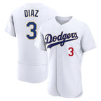 Johmsee LA.Dodgers #3 Edwin D¡§aaz Player Gold White 2026 Collection Stadium Limited Elite Stitched Jerseys