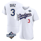 Johmsee LA.Dodgers #3 Edwin D¡§aaz Player Gold White World Series 2026 Collection Stadium Limited Elite Stitched Jerseys