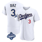 Johmsee LA.Dodgers #3 Edwin D¡§aaz Player Gold White World Series Meet 2026 Collection Stadium Limited Elite Stitched Jerseys