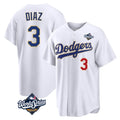 Johmsee LA.Dodgers #3 Edwin D¡§aaz Player Gold White World Series World Series 2026 Collection Stadium Limited Stitched Jerseys
