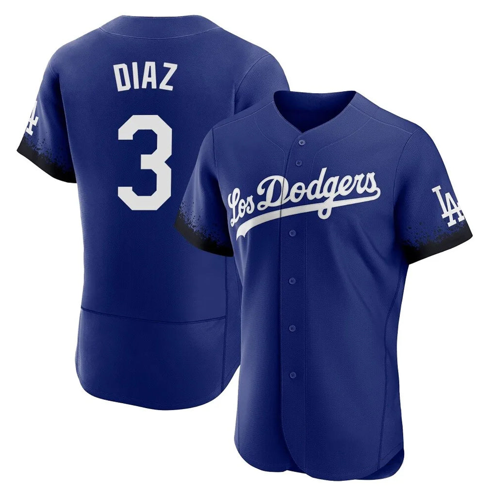 Johmsee LA.Dodgers #3 Edwin D¡§aaz Player Royal City Connect Elite Home Stitched Jerseys