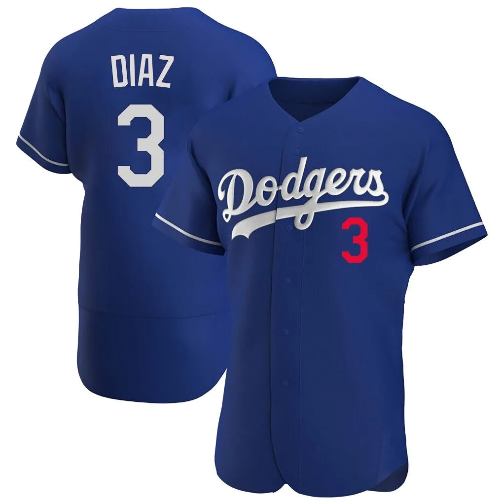 Johmsee LA.Dodgers #3 Edwin D¡§aaz Player Royal Limited Elite Home Stitched Jerseys