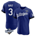 Johmsee LA.Dodgers #3 Edwin D¡§aaz Player Royal World Series City Connect Elite Home Stitched Jerseys
