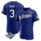 Johmsee LA.Dodgers #3 Edwin D¡§aaz Player Royal World Series City Connect Elite Home Stitched Jerseys