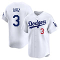 Johmsee LA.Dodgers #3 Edwin D¡§aaz Player White Limited Home Stitched Jerseys