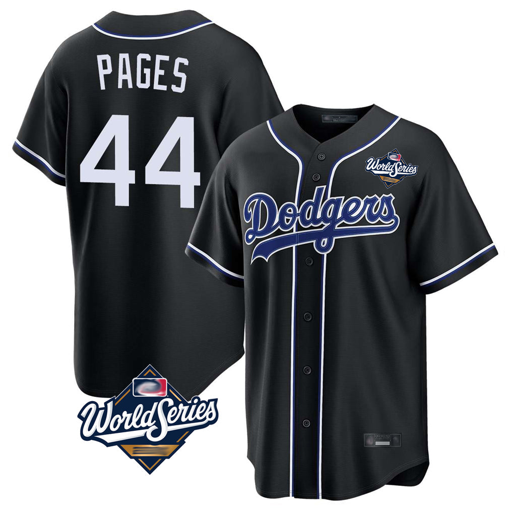 Johmsee LA.Dodgers #44 Andy Pages Player Black World Series Carbon Limited Home Stitched Jerseys