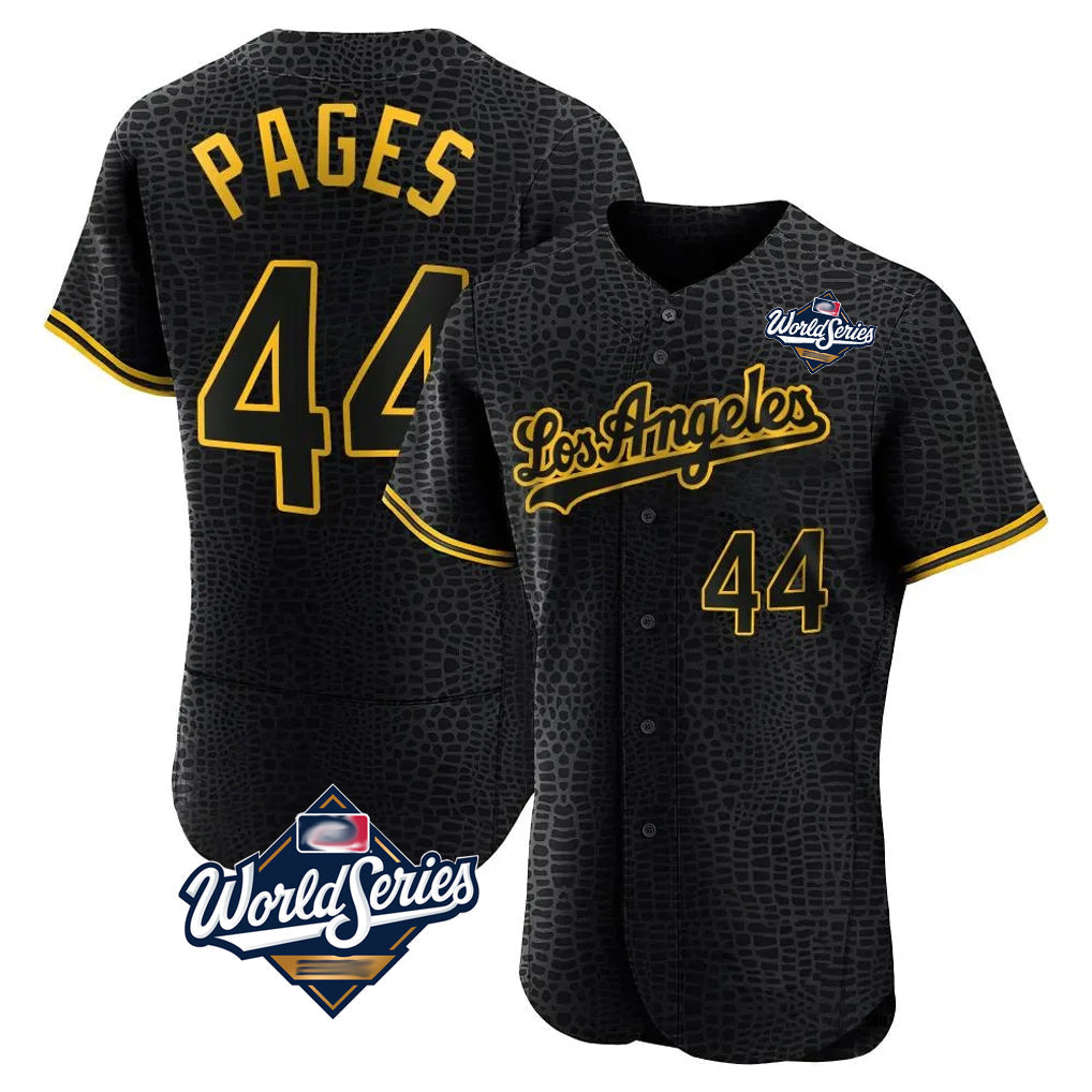 Johmsee LA.Dodgers #44 Andy Pages Player Black World Series Snake Skin City Limited Elite Home Stitched Jerseys