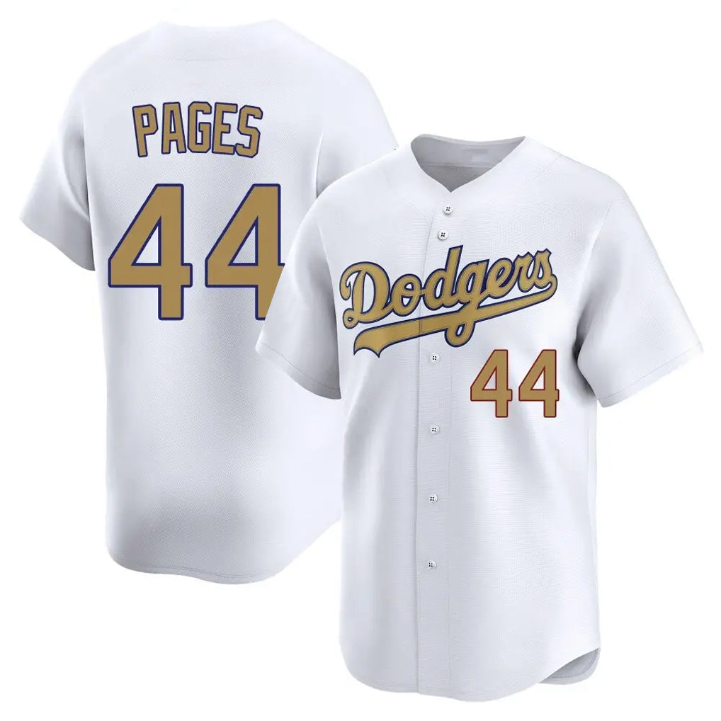 Johmsee LA.Dodgers #44 Andy Pages Player Gold Collection Limited Home Stitched Jerseys
