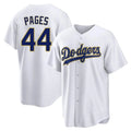 Johmsee LA.Dodgers #44 Andy Pages Player Gold White 2026 Collection Stadium Game Stitched Jerseys