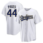 Johmsee LA.Dodgers #44 Andy Pages Player Gold White 2026 Collection Stadium Game Stitched Jerseys