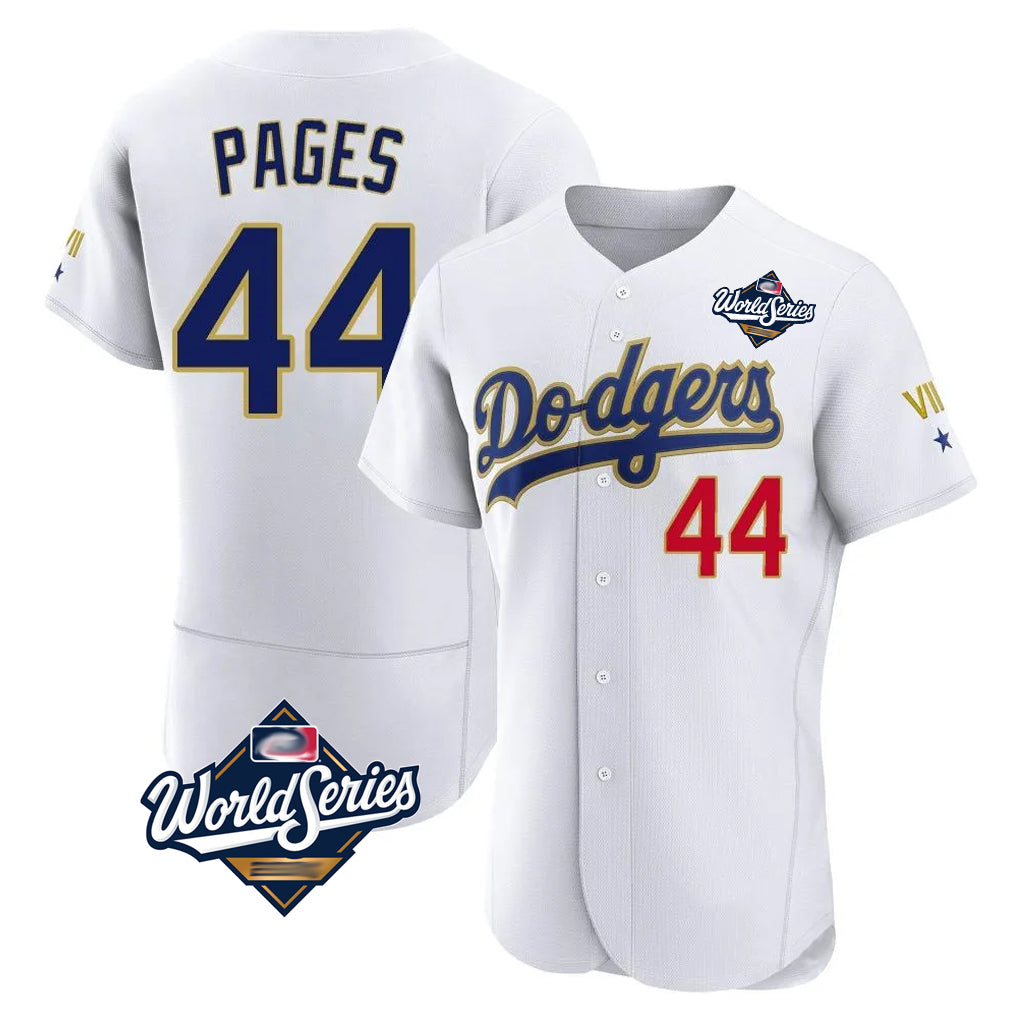 Johmsee LA.Dodgers #44 Andy Pages Player Gold White World Series 2026 Collection Stadium Limited Elite Stitched Jerseys