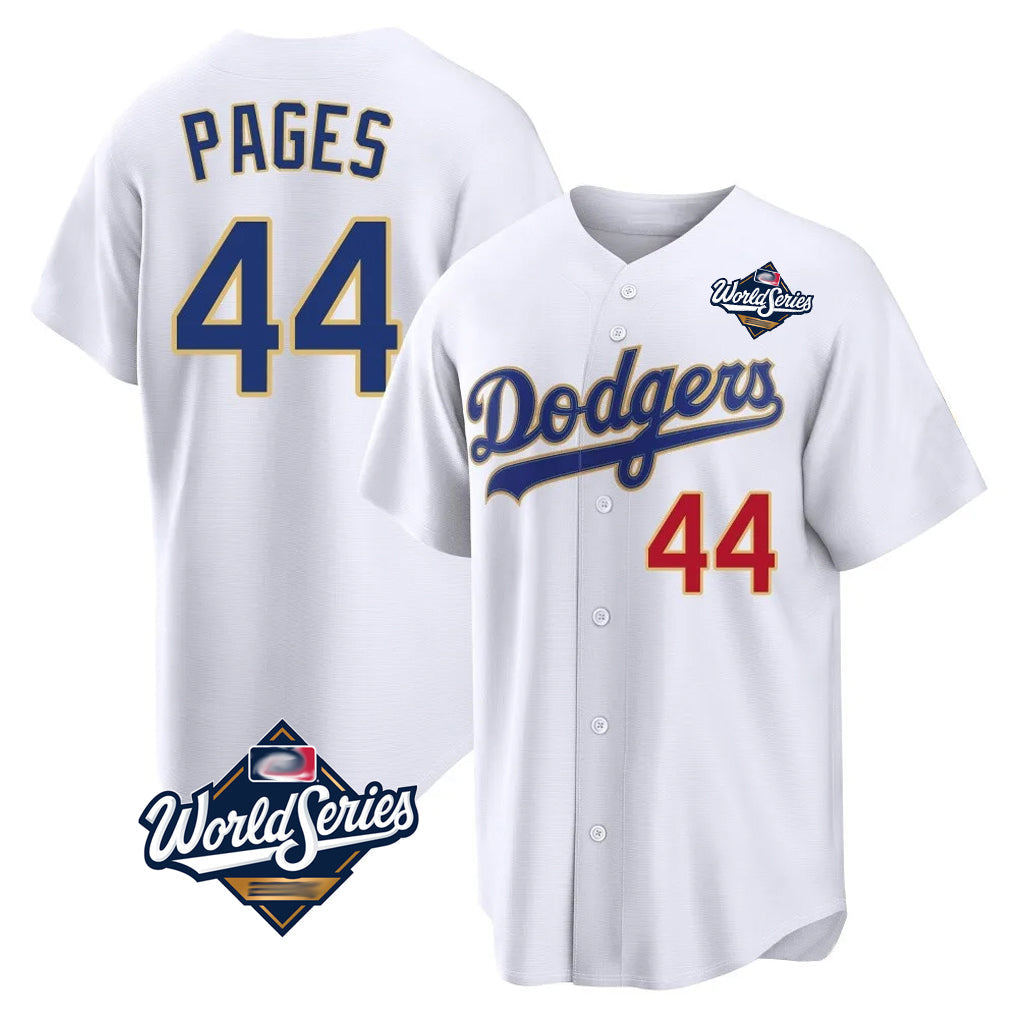 Johmsee LA.Dodgers #44 Andy Pages Player Gold White World Series 2026 Collection Stadium Limited Stitched Jerseys