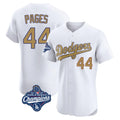 Johmsee LA.Dodgers #44 Andy Pages Player Gold World Series Meet Limited Elite Home Stitched Jerseys