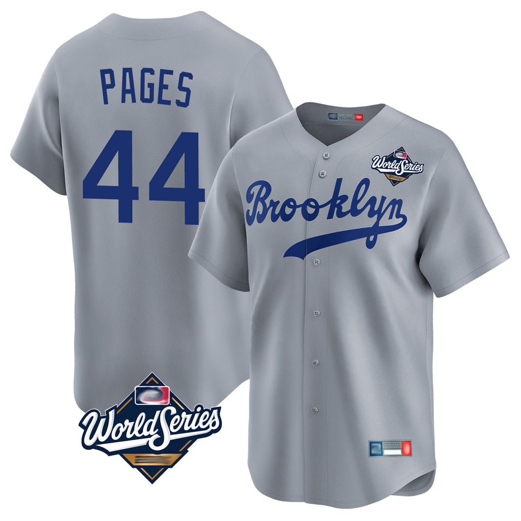 Johmsee LA.Dodgers #44 Andy Pages Player Gray World Series Game Limited Home Stitched Jerseys