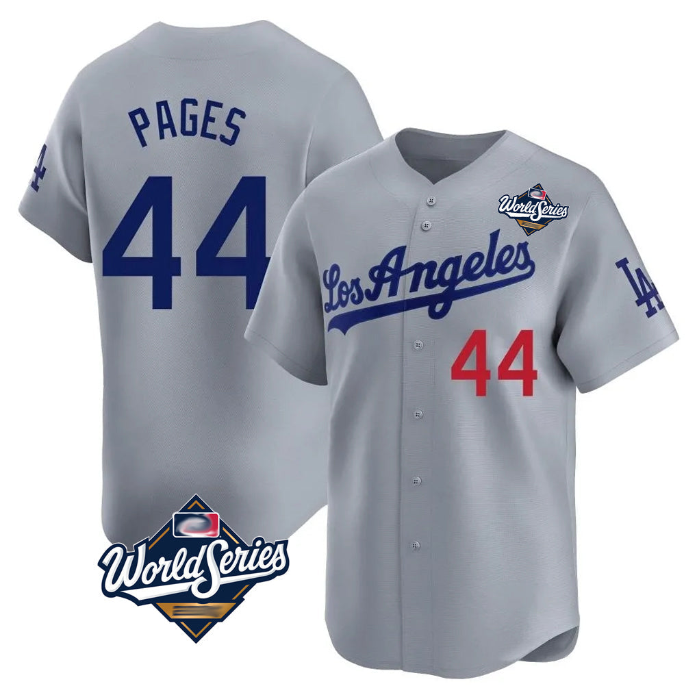 Johmsee LA.Dodgers #44 Andy Pages Player Gray World Series Limited Home Stitched Jerseys