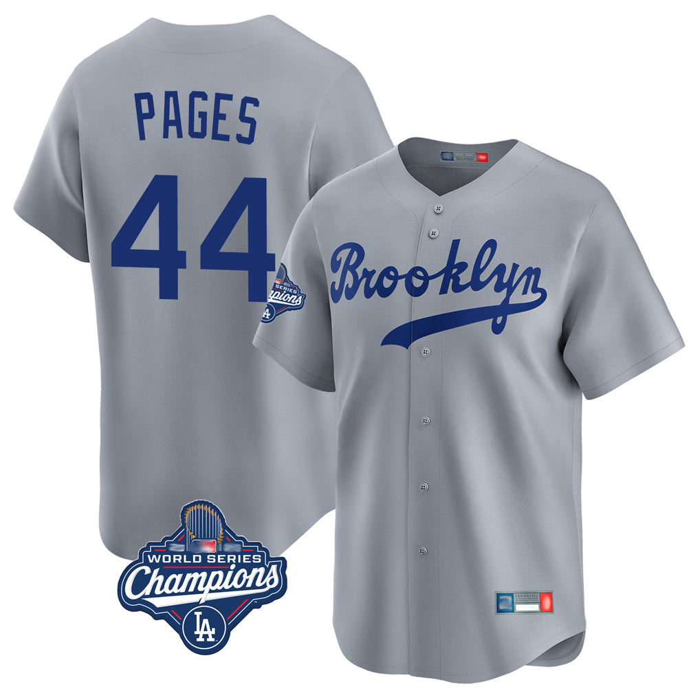 Johmsee LA.Dodgers #44 Andy Pages Player Gray World Series Meet Game Limited Home Stitched Jerseys
