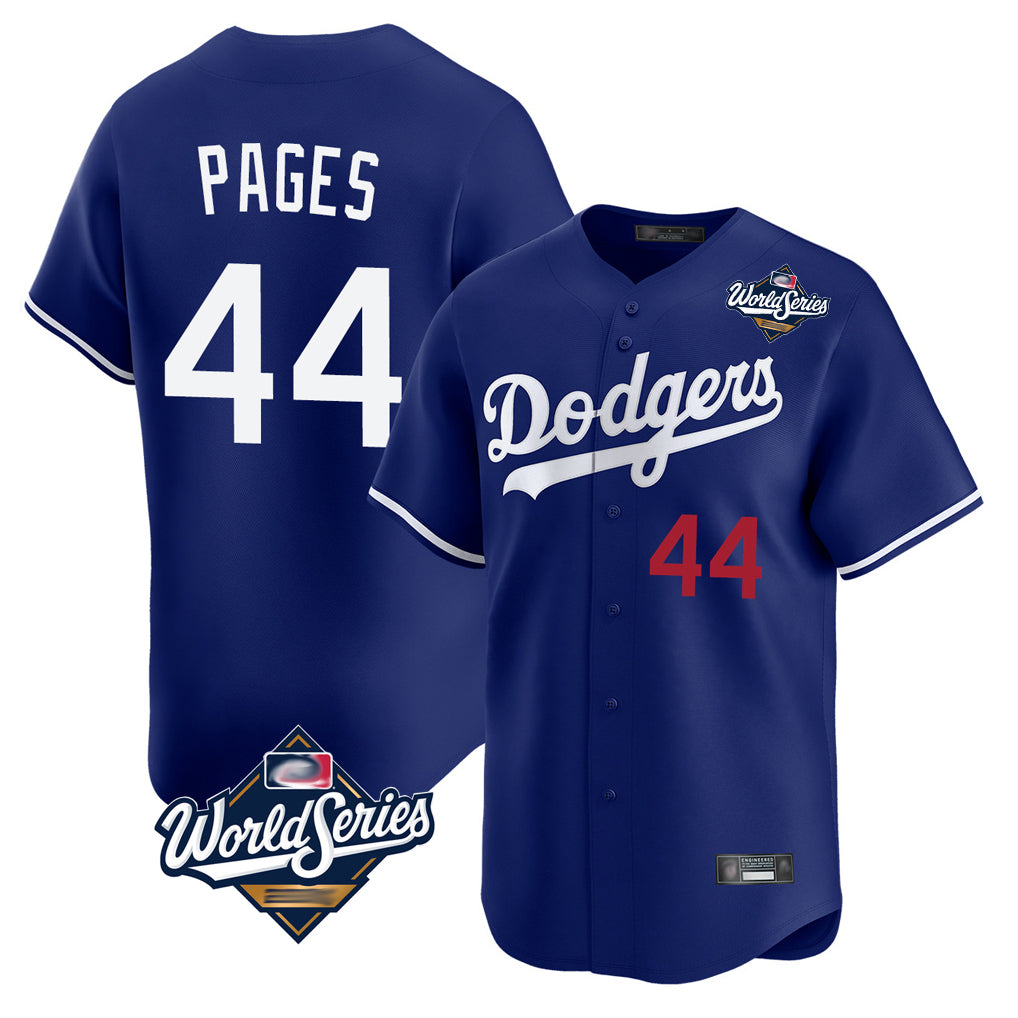 Johmsee LA.Dodgers #44 Andy Pages Player Royal World Series Limited Home Stitched Jerseys