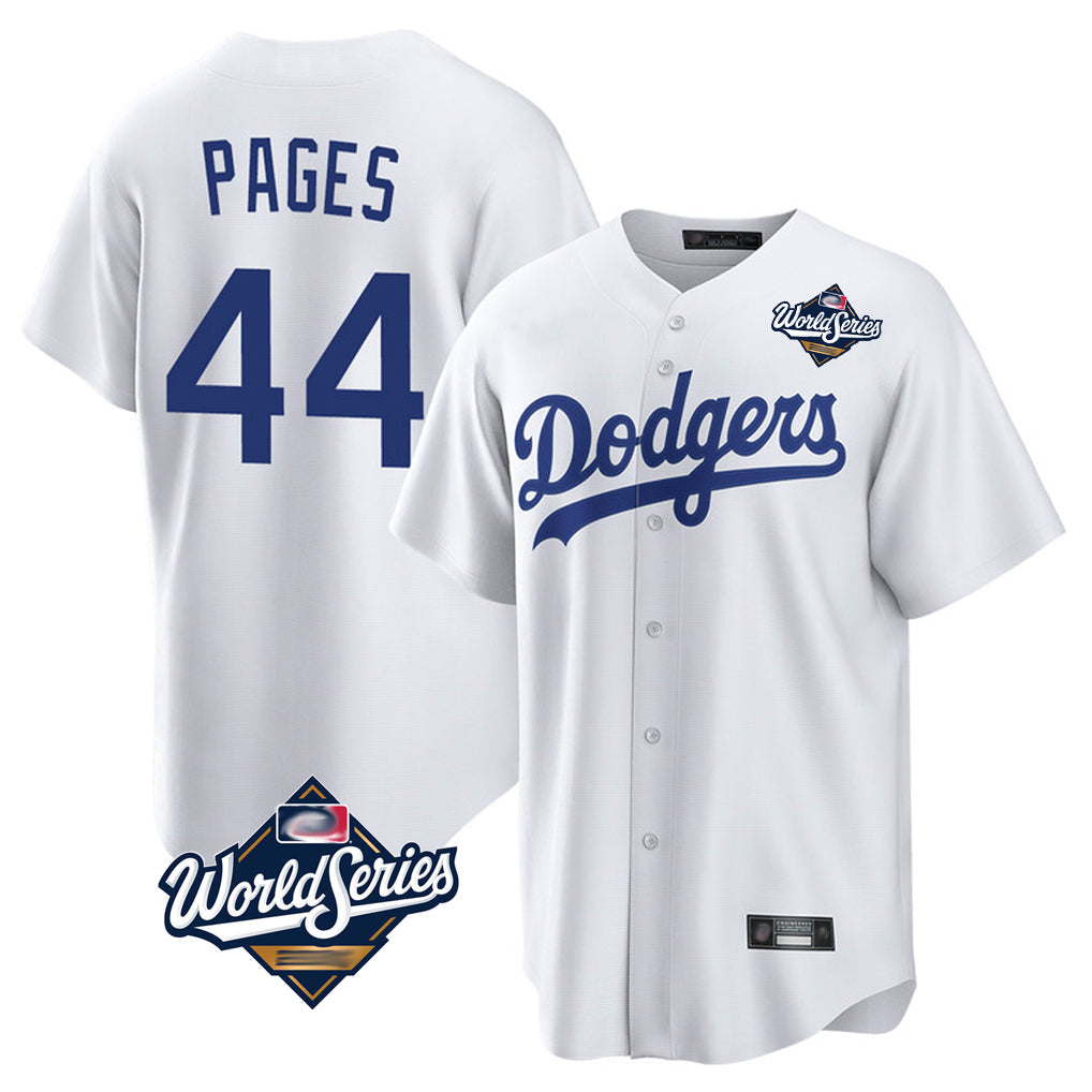 Johmsee LA.Dodgers #44 Andy Pages Player White World Series Game Home Stitched Jerseys