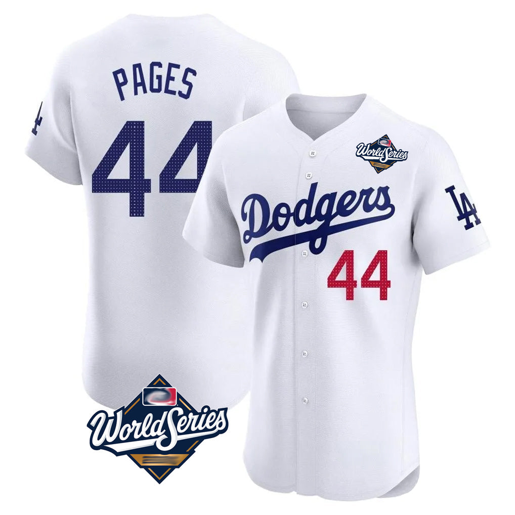 Johmsee LA.Dodgers #44 Andy Pages Player White World Series Limited Elite Home Stitched Jerseys