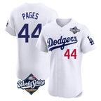 Johmsee LA.Dodgers #44 Andy Pages Player White World Series Limited Elite Home Stitched Jerseys