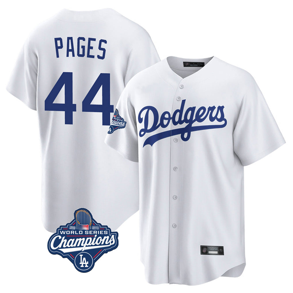 Johmsee LA.Dodgers #44 Andy Pages Player White World Series Meet Game Home Stitched Jerseys