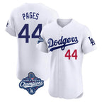 Johmsee LA.Dodgers #44 Andy Pages Player White World Series Meet Limited Elite Home Stitched Jerseys