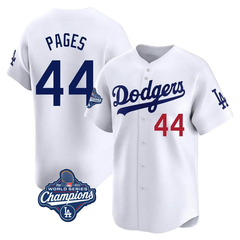 Johmsee LA.Dodgers #44 Andy Pages Player White World Series Meet Limited Home Stitched Jerseys