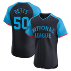 Johmsee LA.Dodgers #50 Mookie Betts Player Black National League All-Star Limited Elite Home Stitched Jerseys